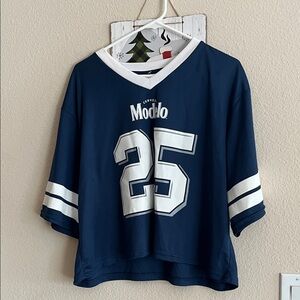 Women Navy Blue Sports Jersey Top